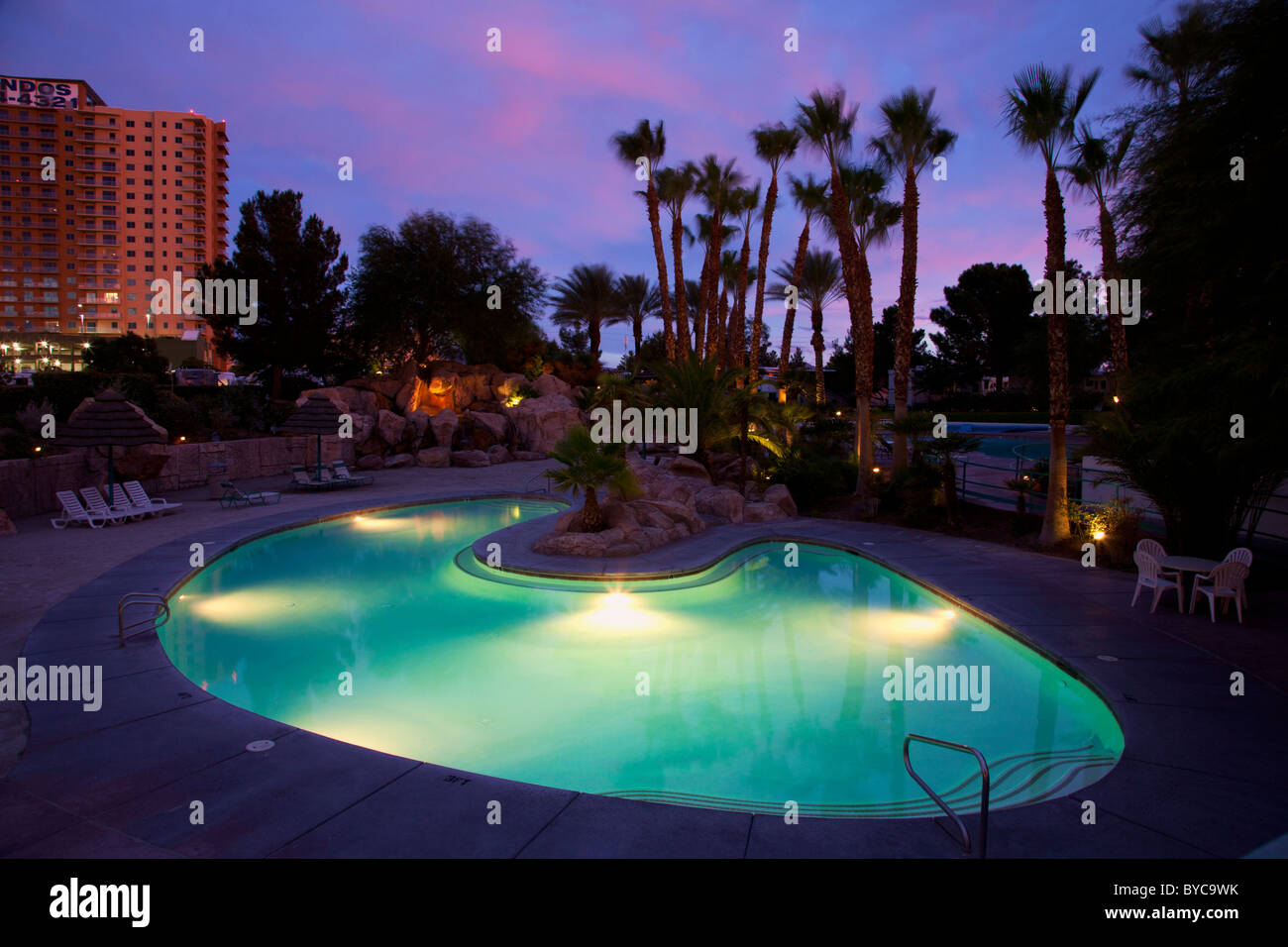 Atardecer en oasis Las Vegas RV Resort, Las Vegas, Nevada Fotografía de