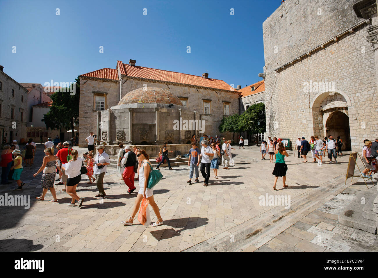 Onofrio Fountain, la costa dálmata, Dubrovnik, el centro histórico, Croacia Foto de stock