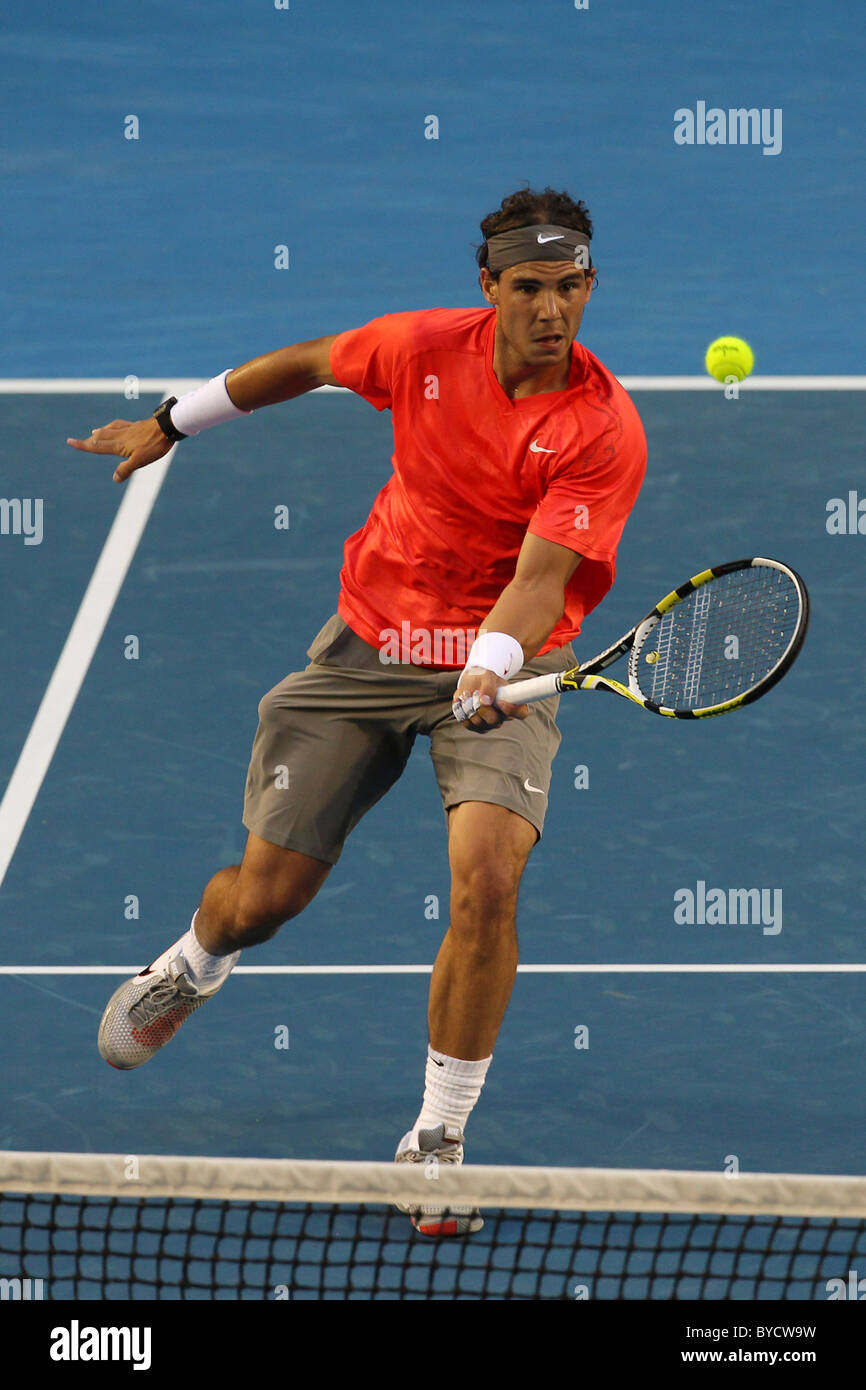 El Abierto de Australia de tenis 2011. Melbourne. Miércoles 26.1.2011. Rafael Nadal (ESP) . Foto de stock