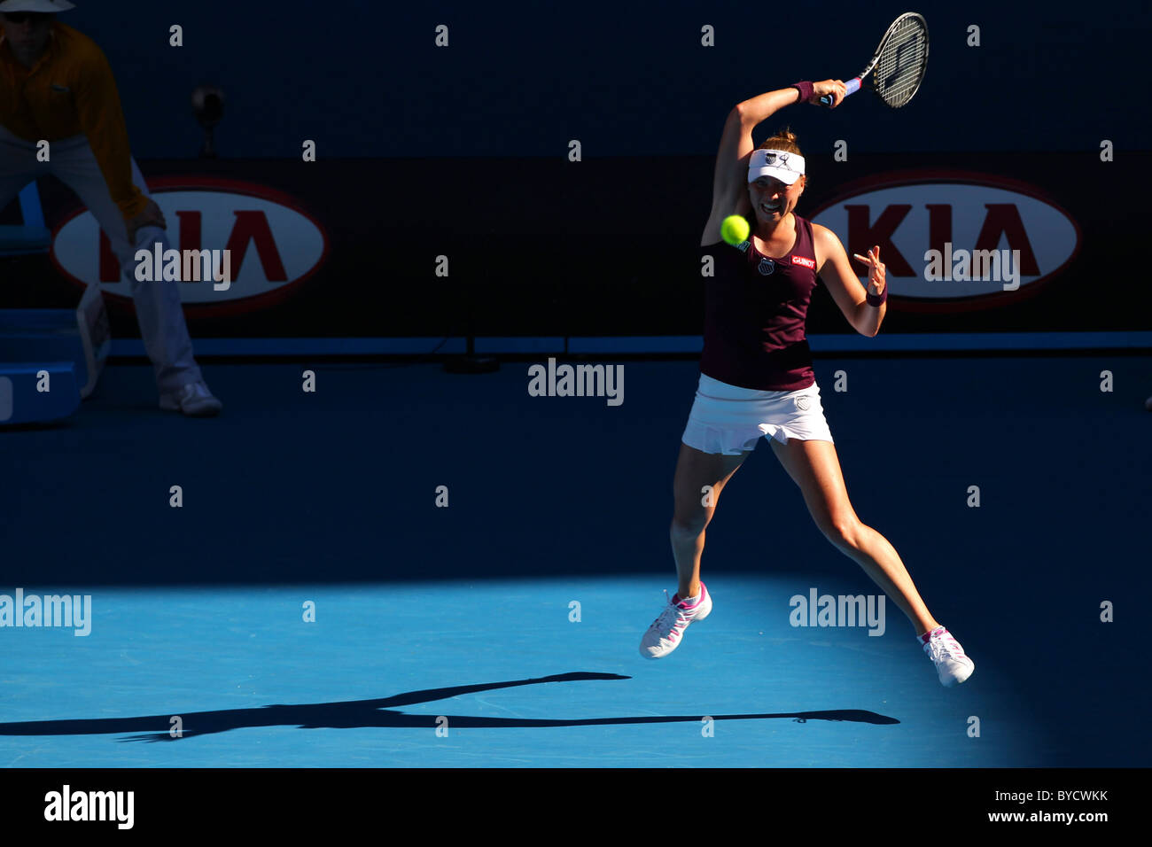 El Abierto de Australia de tenis 2011. Melbourne. Jueves 27.1.2011. Verea ZVONERAVA (RUS) . Foto de stock