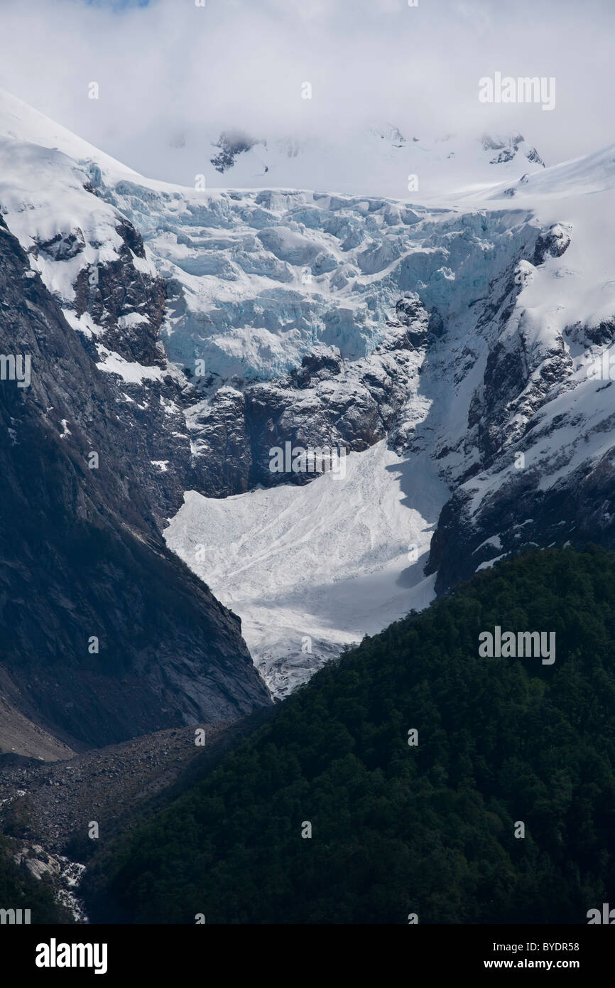El Glaciar Torrecillas, el Parque Nacional Los Alerces, Patagonia Argentina, Sudamérica Foto de stock