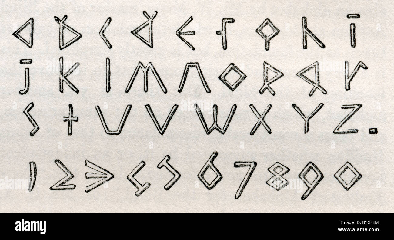 James Gall táctiles triangular del alfabeto y los números para los ciegos. Foto de stock