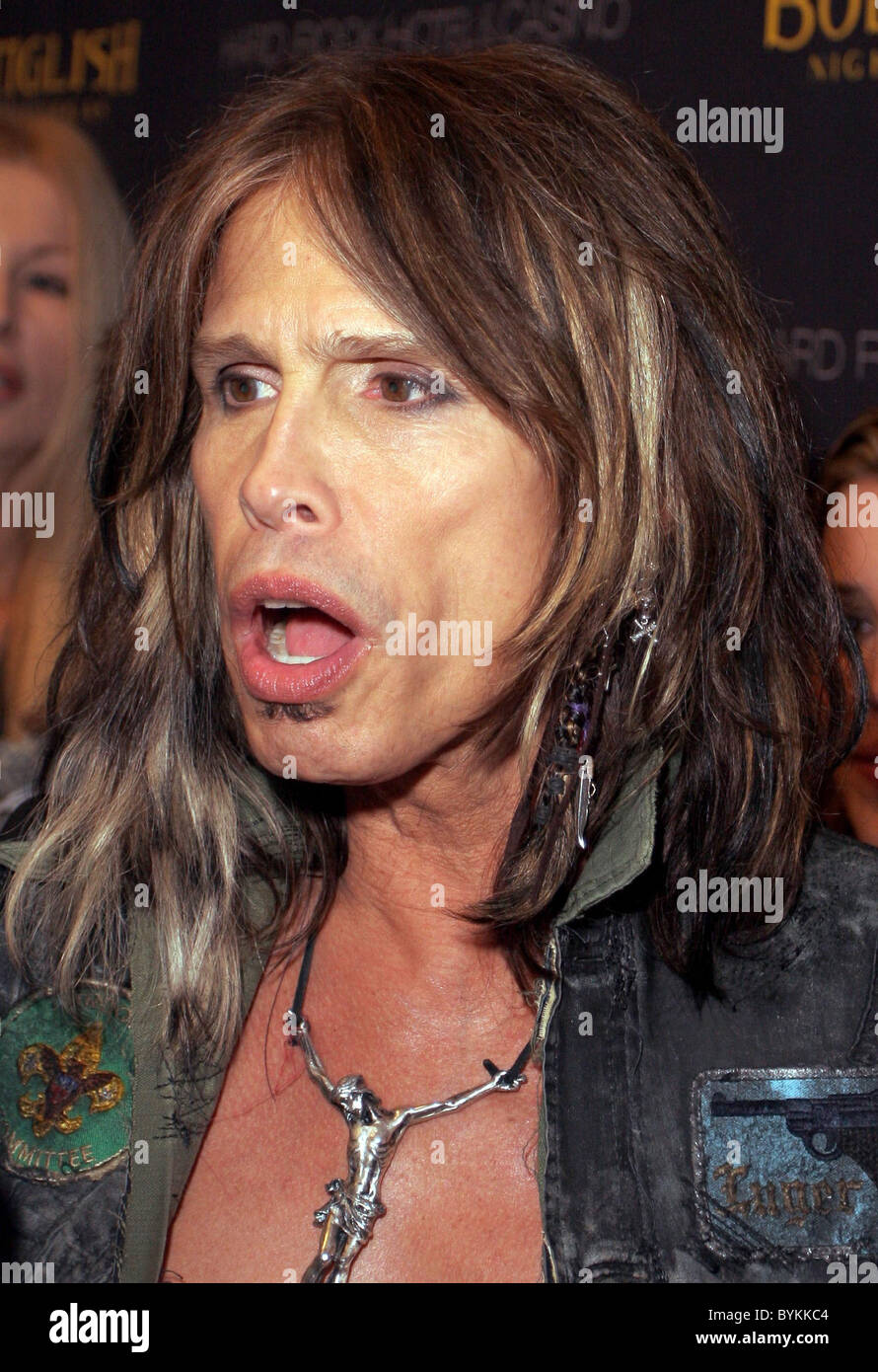 Steven Tyler Junker Fashion show y fiesta en inglés 'cuerpo'