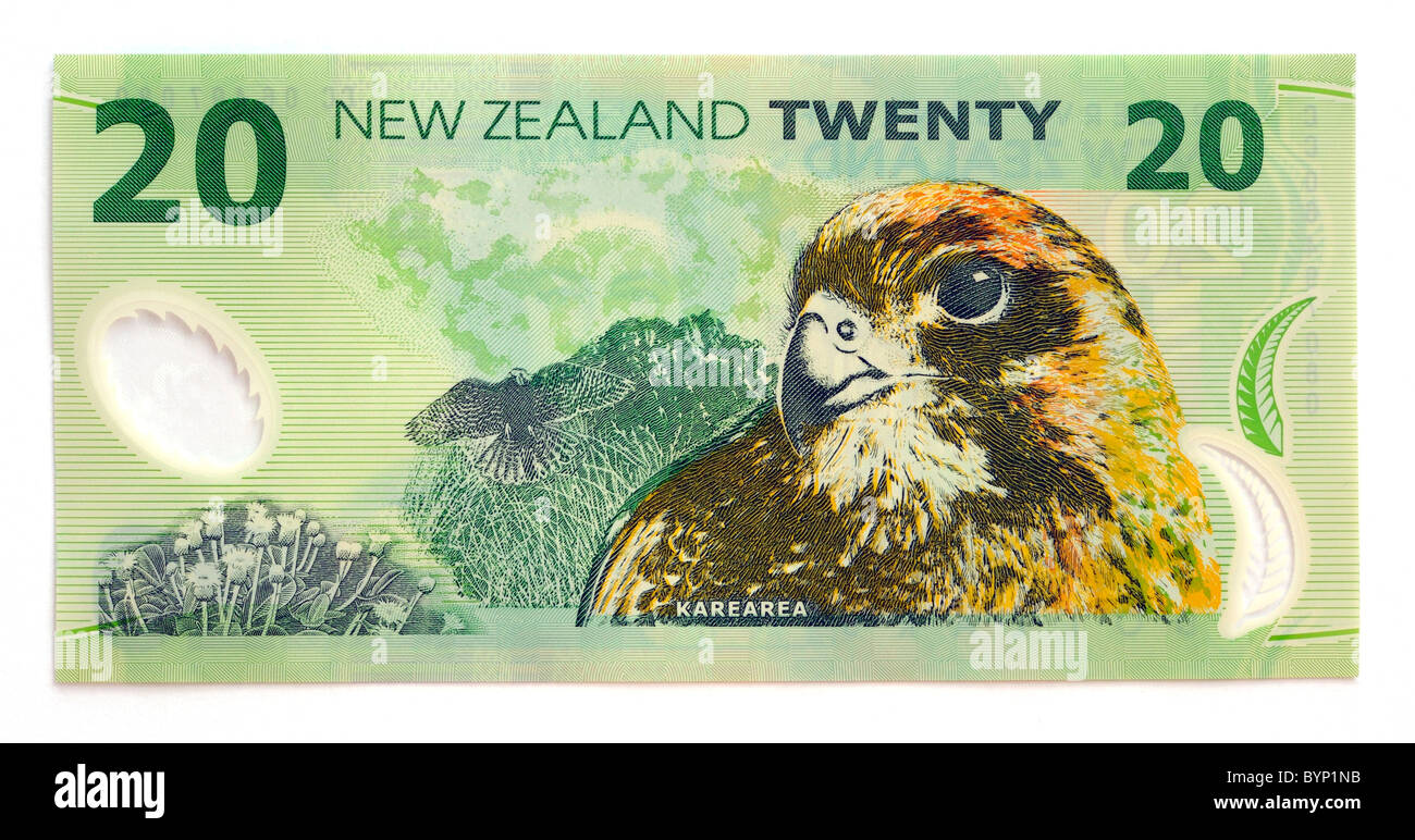 Nueva Zelandia 20 dólar billete de banco. Foto de stock