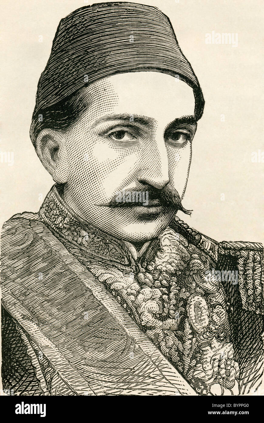 Su Majestad Imperial, el Sultán Abdülhamid II, emperador de los otomanos, el califa de los fieles, de 1842 a 1918. Foto de stock