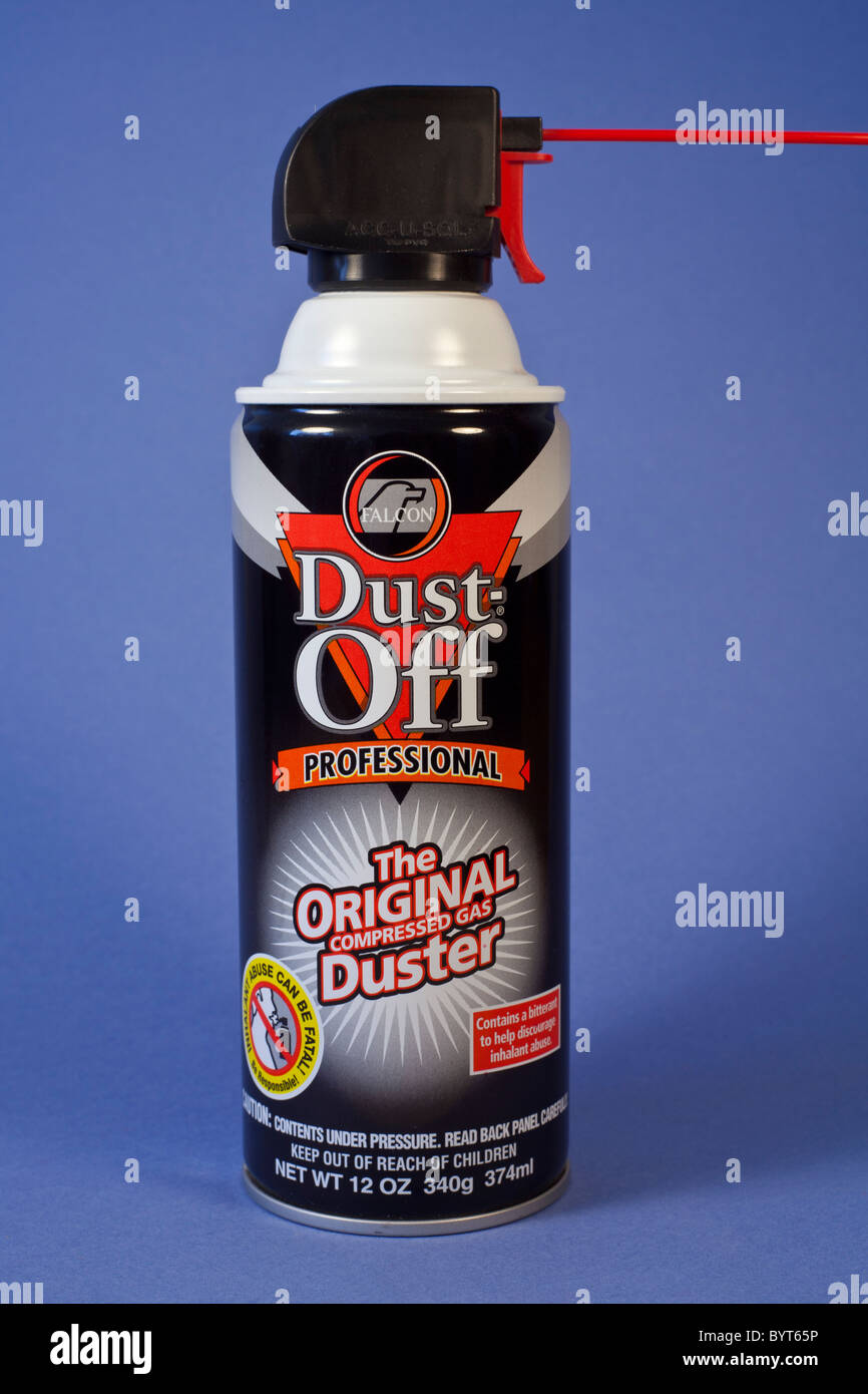 Una lata de aire comprimido envasado antipolvo Fotografía de stock - Alamy
