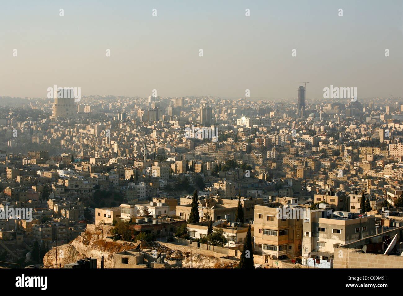 Horizonte de Amman, Ammán, Jordania. Foto de stock