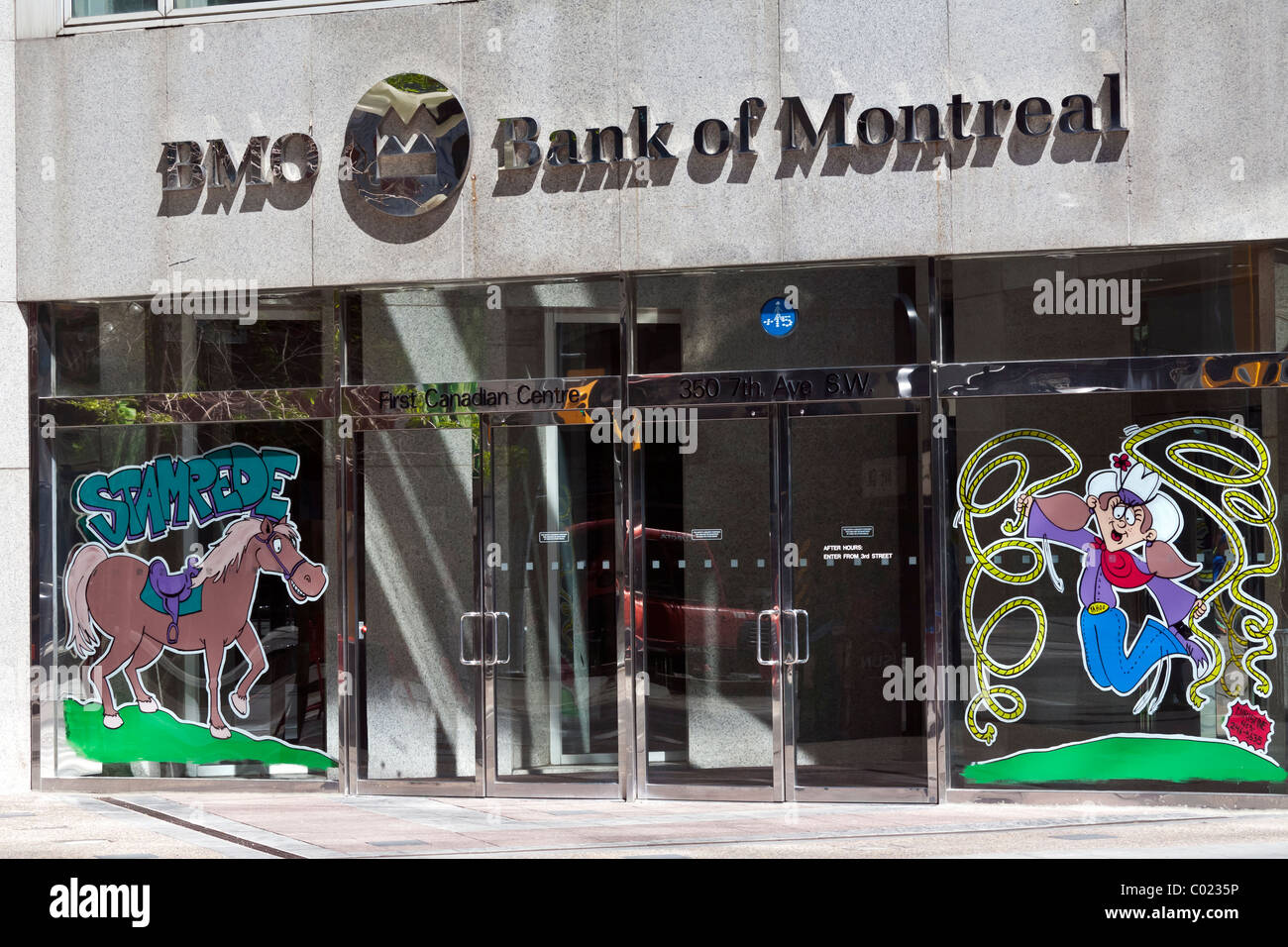 Bank of Montreal fachada Calgary, Canadá Foto de stock