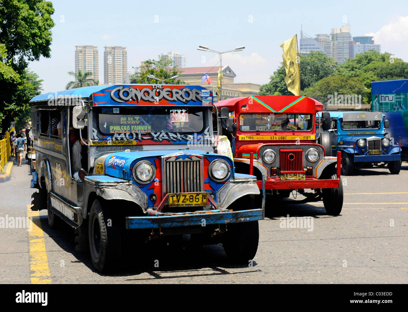 Jeepney taxi en Manila, Filipinas, el sudeste de Asia Foto de stock