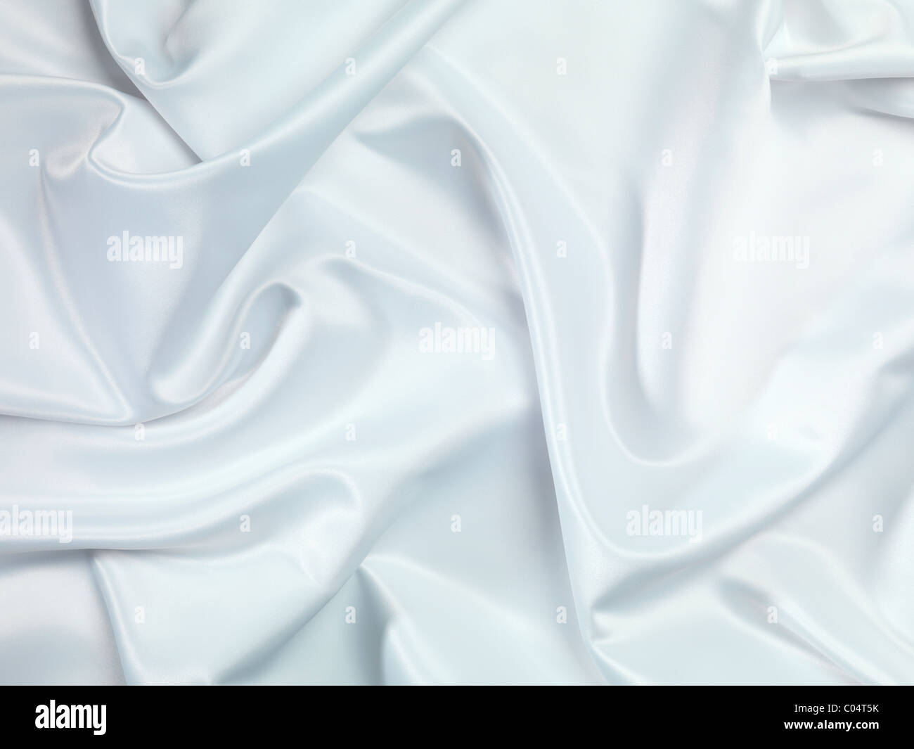 Blanco brillante de pliegues de tela sedosa textura de fondo Foto de stock