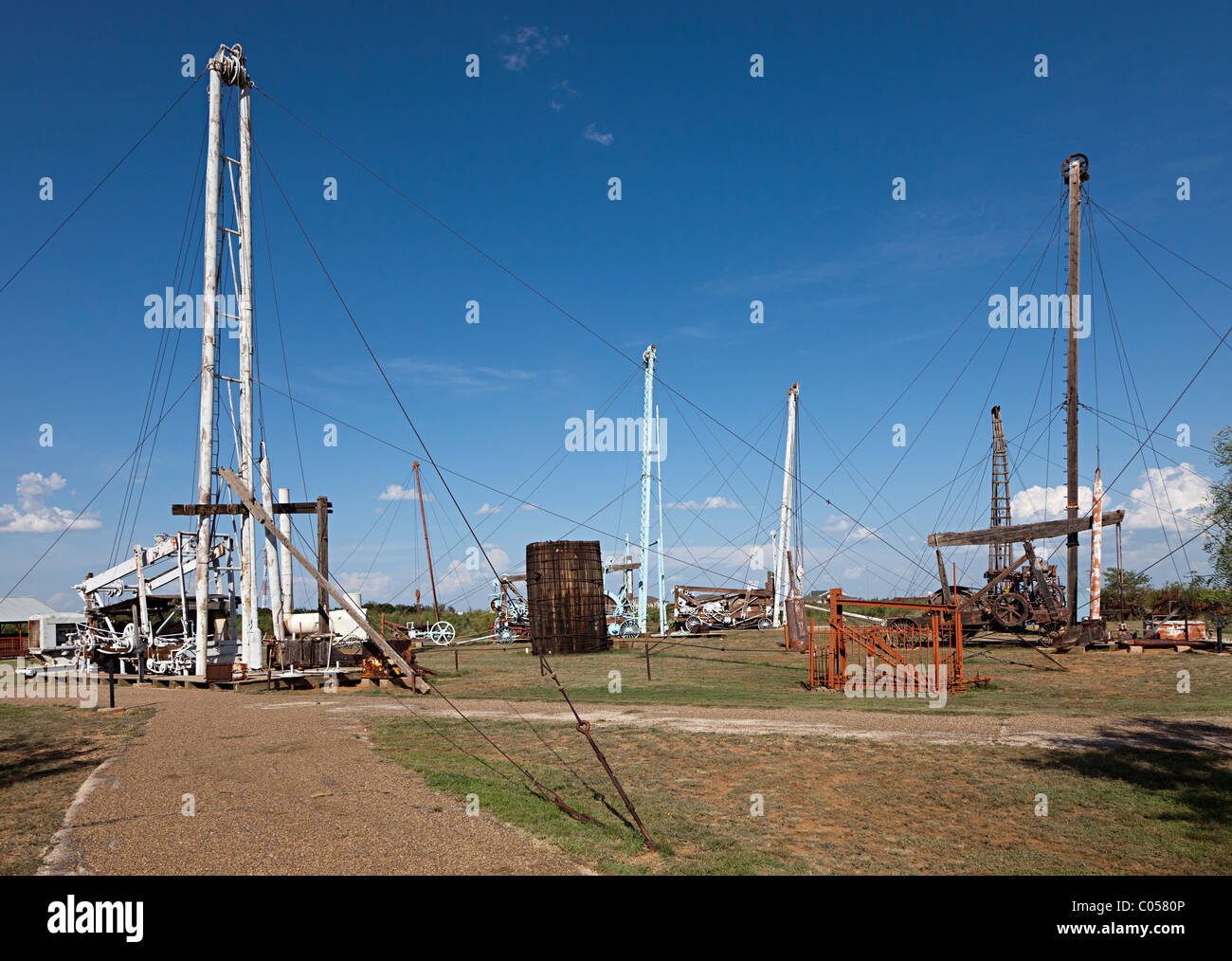 Brocas de aceite en la pantalla Permian Basin Museo Petroleum Midland, Texas, EE.UU. Foto de stock