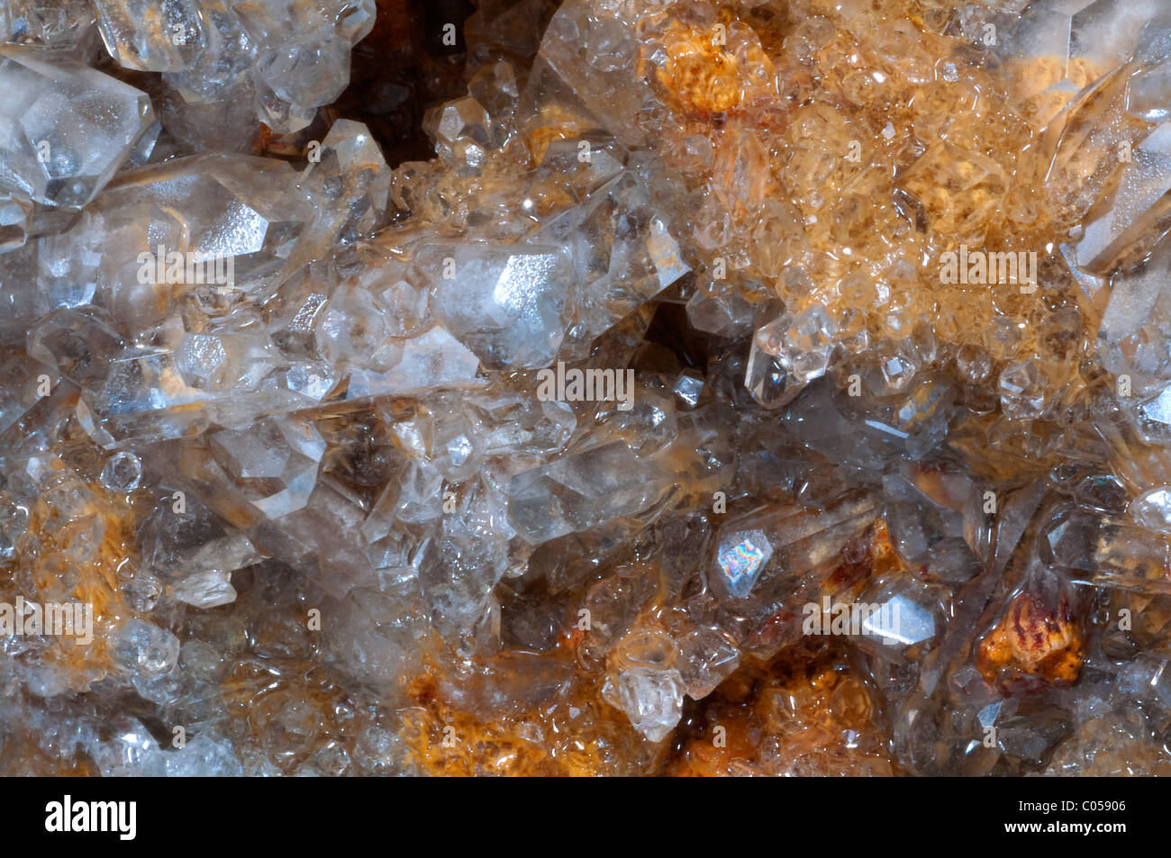 Celestina piedra cristalina detalle de una textura cristalized Foto de stock
