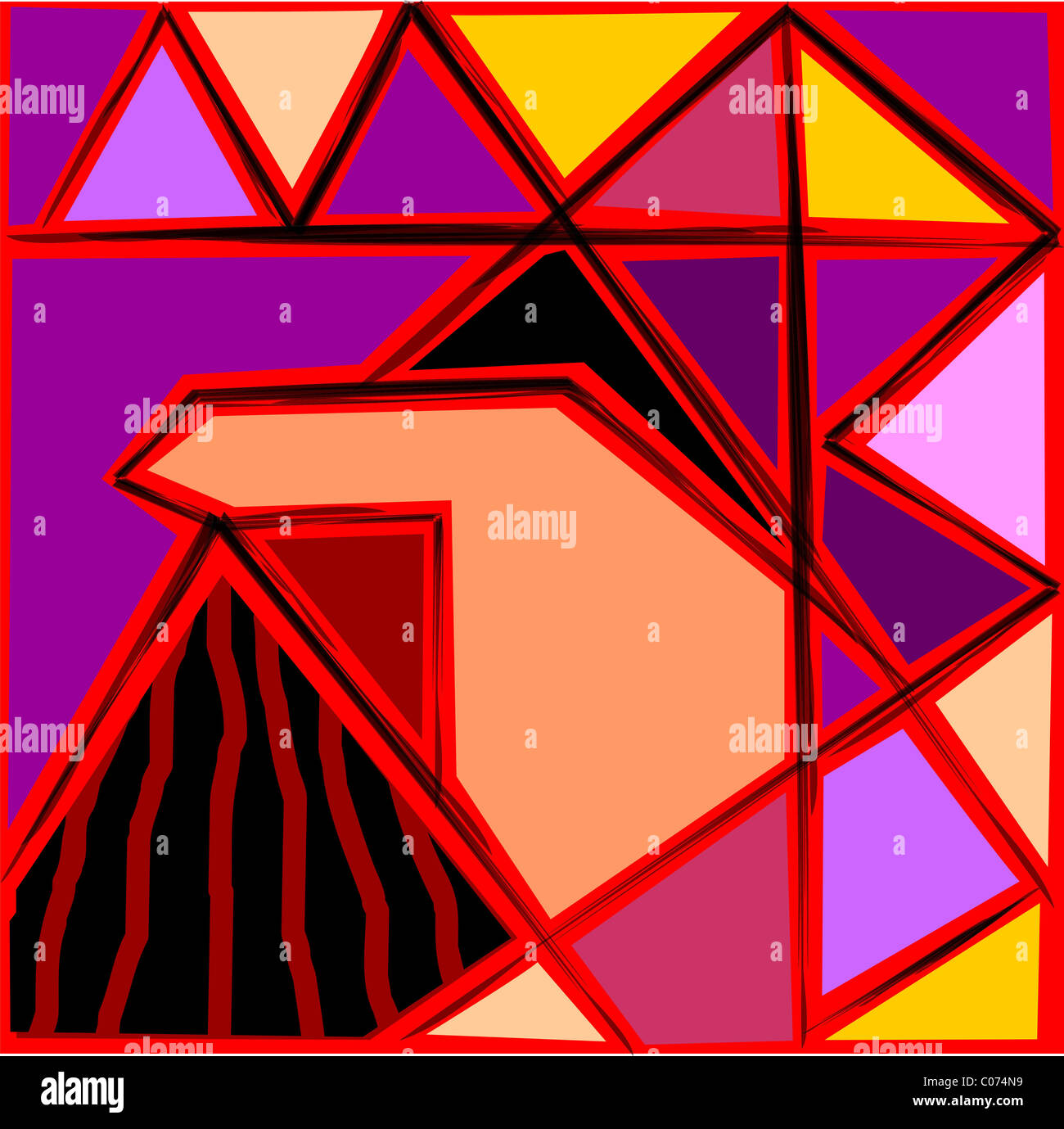 Pintura digital de triángulos design Fotografía de stock - Alamy