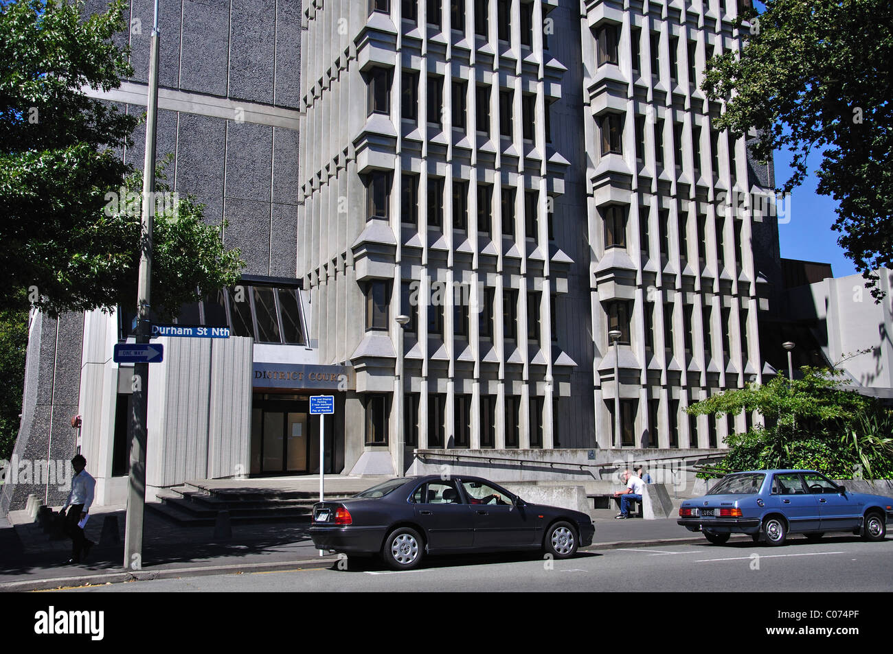 Tribunal de Distrito de Christchurch, Durham Street, Christchurch, Canterbury, Isla del Sur, Nueva Zelanda Foto de stock