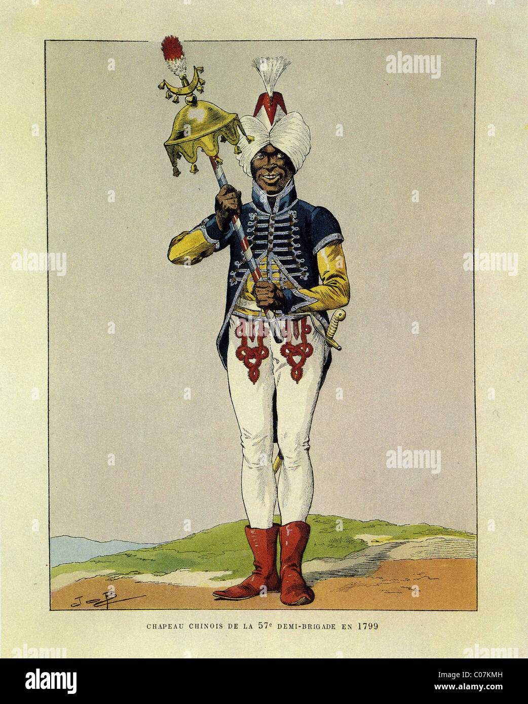 Trabajo (Jacques Onfroy de Breville) - Francés illustrator (1858 - 1931) Preámbulo Chinois de la 57 Brigada de demi-eme 1799 Foto de stock
