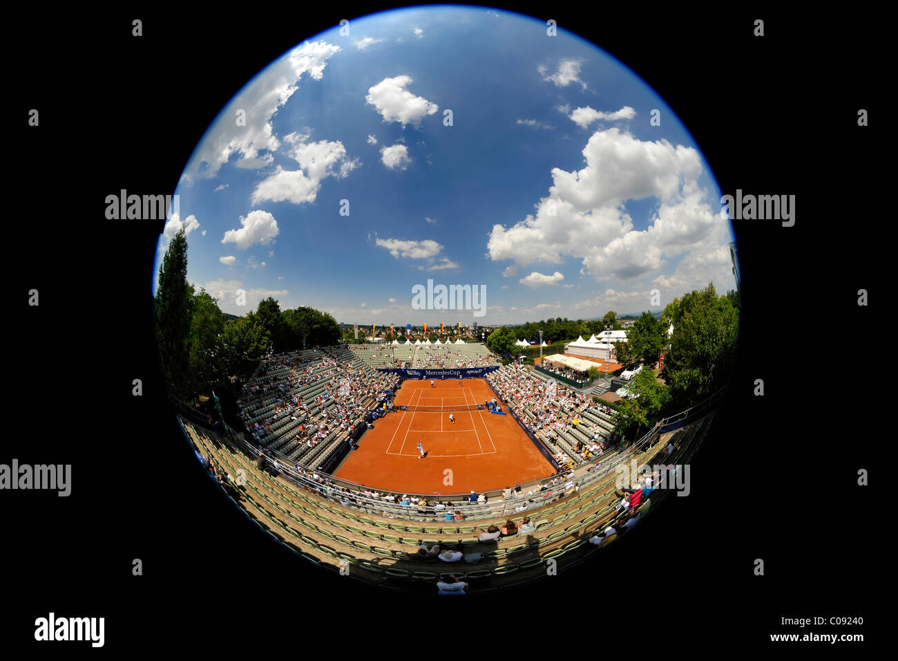 Descripción El Centro de la cancha, el Torneo de Tenis de la ATP, Mercedes-Cup Weissenhof, Stuttgart, Baden-Wurtemberg, Alemania, Europa Foto de stock