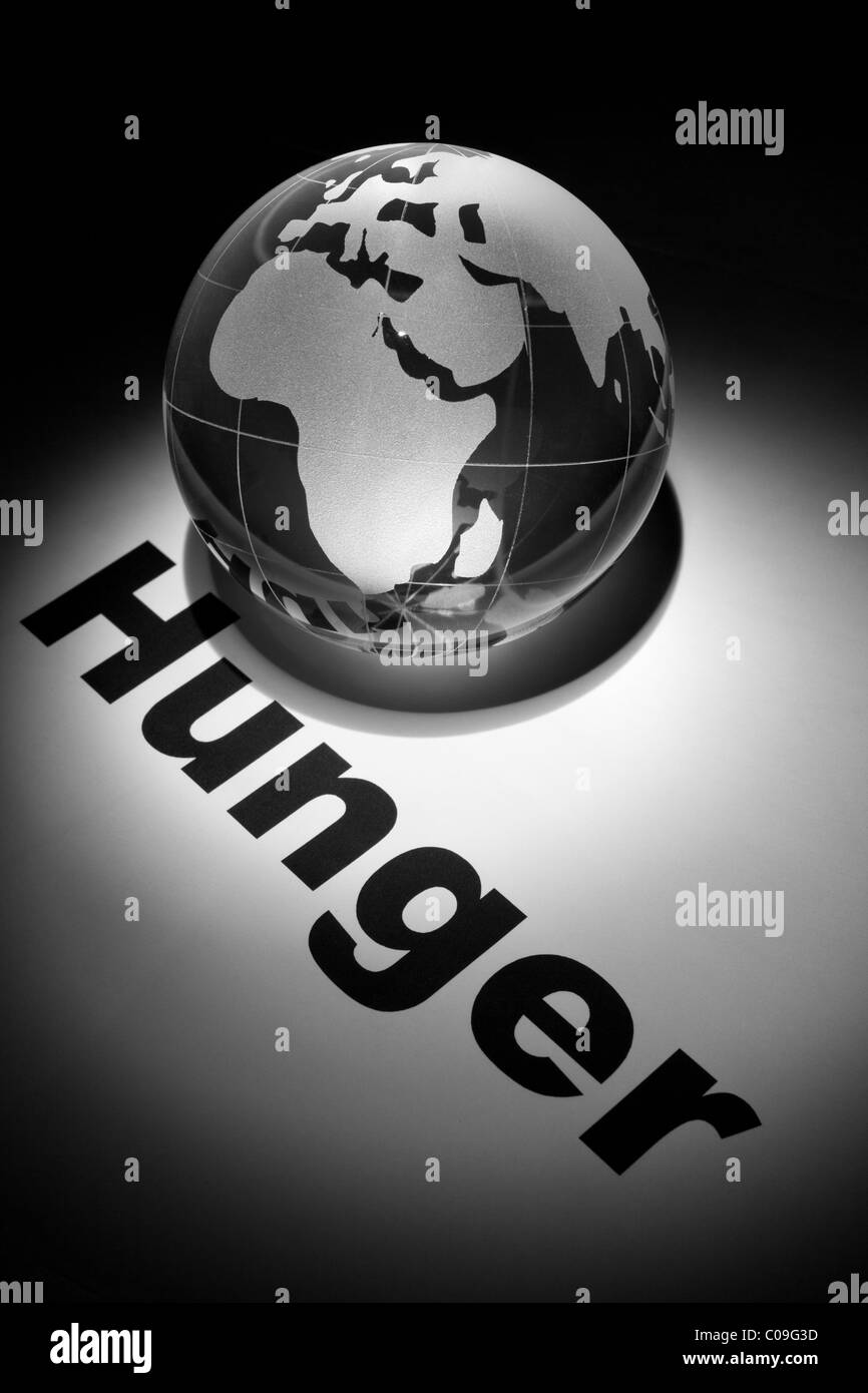 Globe, concepto global de las cuestiones del hambre Foto de stock