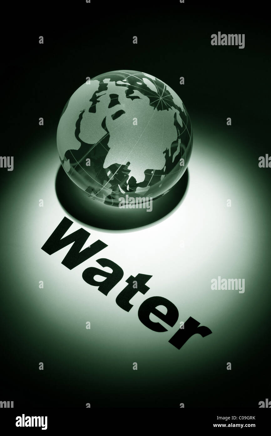 Globe, el concepto de la crisis mundial del agua Foto de stock