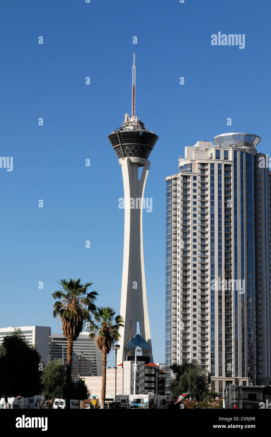 Stratosphere Tower, la torre de observación con el hotel y casino, Las Vegas,  Nevada, EE.UU., América del Norte Fotografía de stock - Alamy