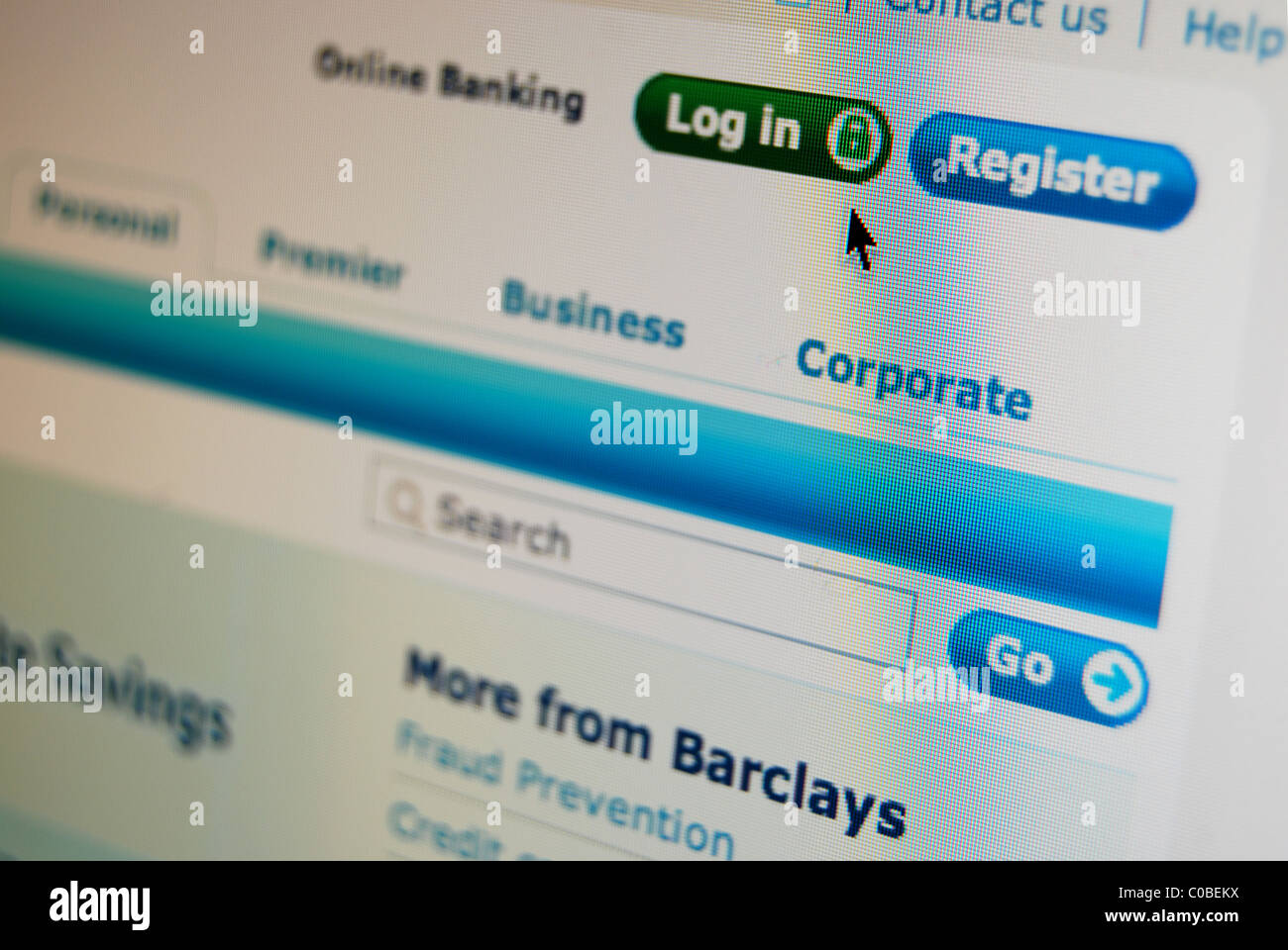 Una foto ilustrativa del Barclays Bank Website Foto de stock