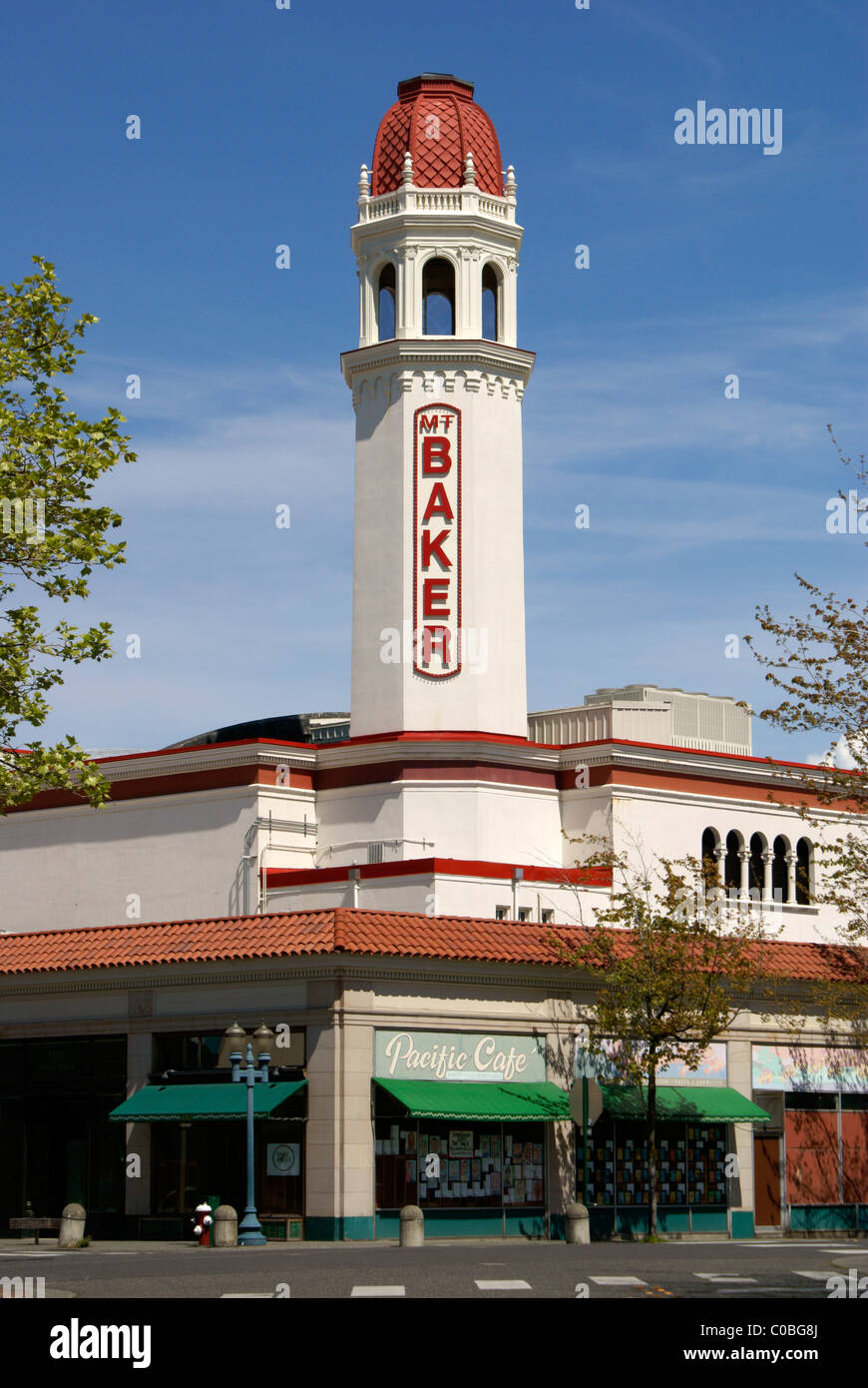El Monte Baker teatro de estilo hispano-morisco en Bellingham, estado de Washington, EE.UU. Foto de stock