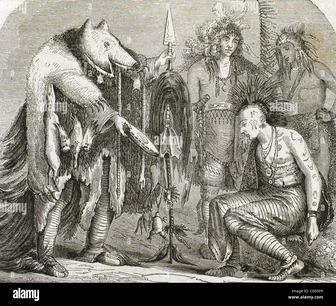 Estados Unidos. Los indios. Los Iroqueses y Chippewa médicos, los