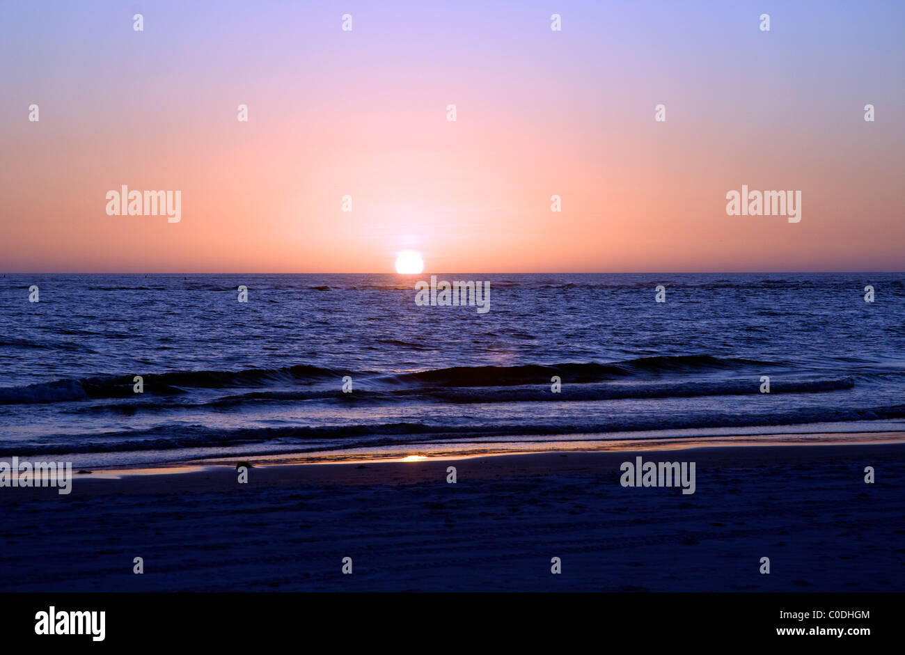 Dawn, Siesta Key Beach, Florida, Sarasota, Estados Unidos. Foto de stock