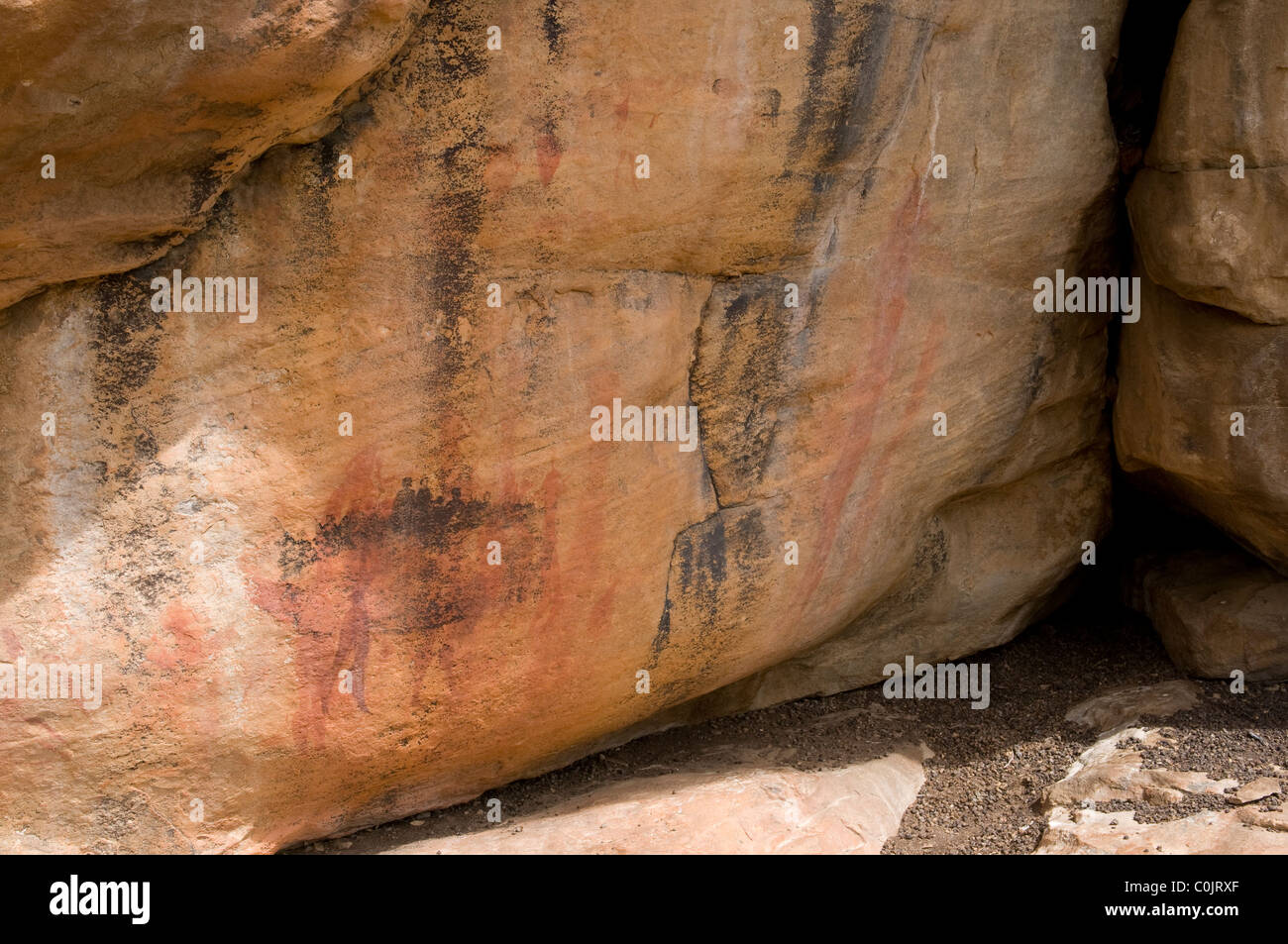 Bushman Arte Rupestre, montañas Cederberg, Reino Floral del Cabo, Sudáfrica Foto de stock