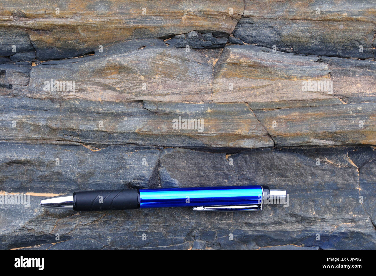 Cruz camas en afloramiento de piedra arenisca. Sudáfrica. Foto de stock