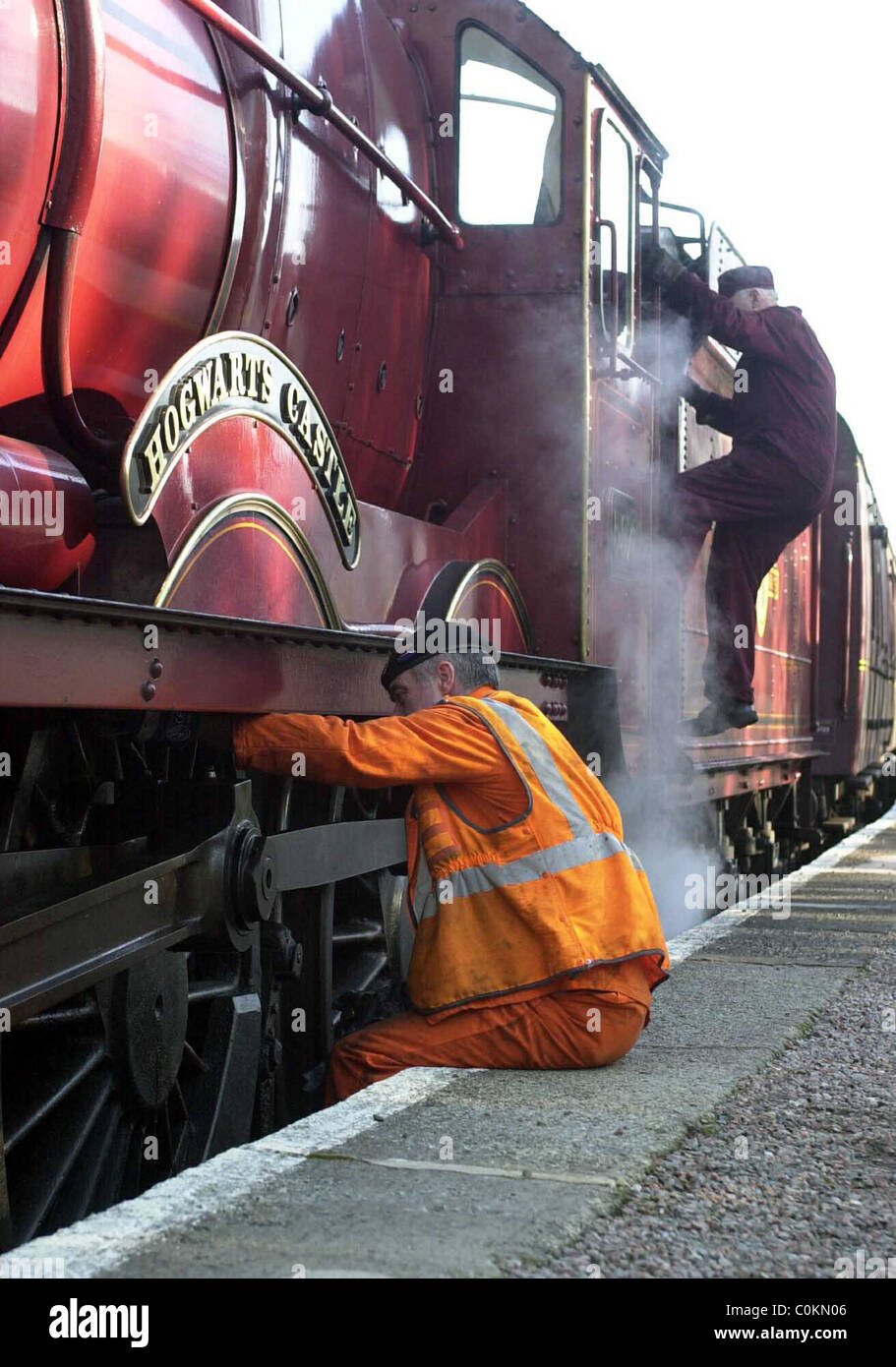 Hogwarts Express en la estación de Glenfinnan Foto de stock