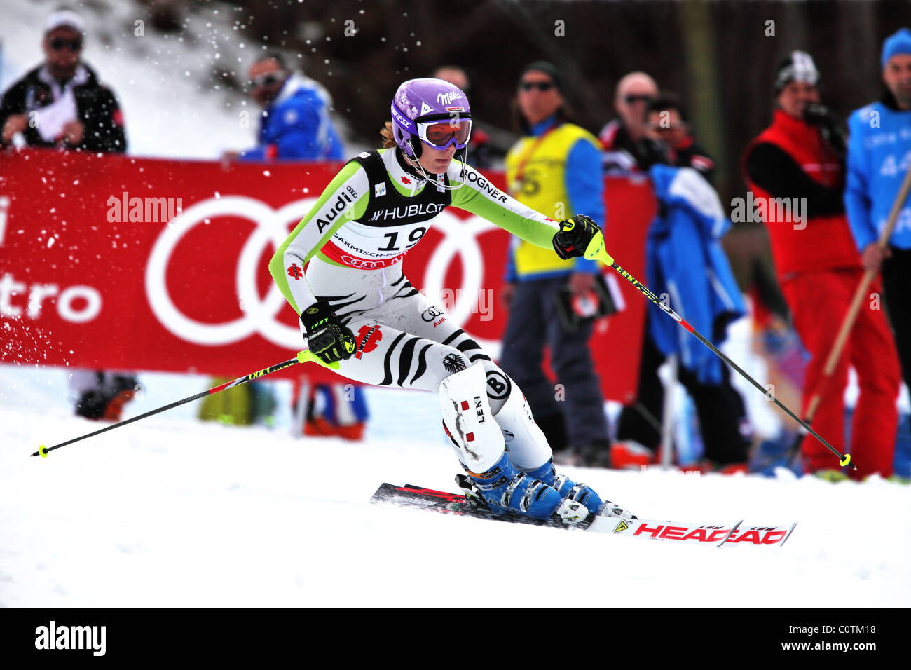Maria Riesch (GER) en el Campeonato Mundial de Esquí Alpino FIS 2011 en Garmisch-Partenkirchen Foto de stock