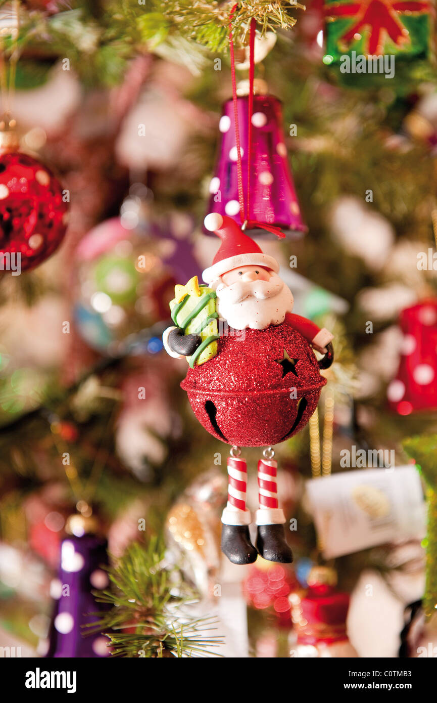 Padre de decoración del árbol de Navidad Foto de stock