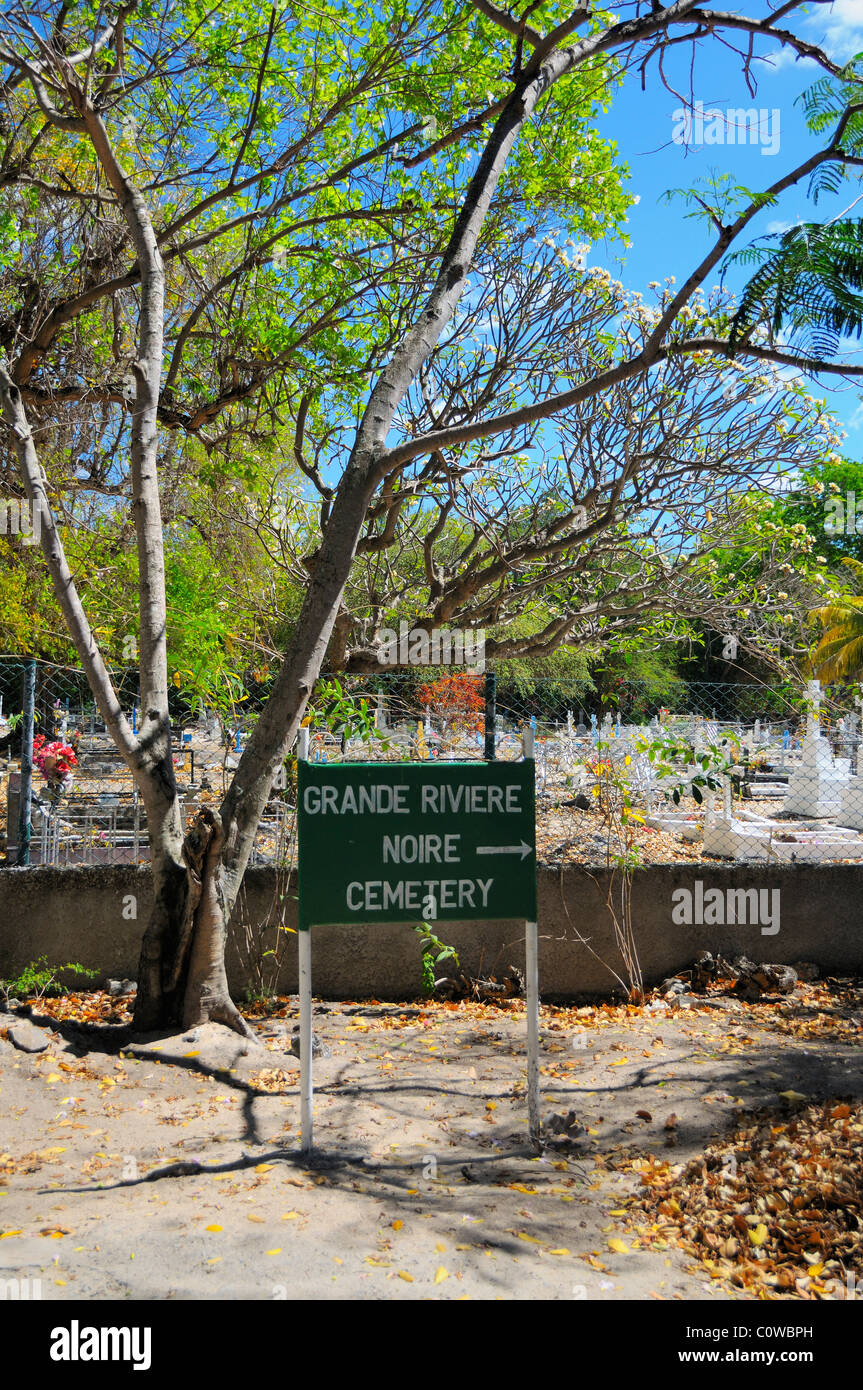 La Grande Riviere Noire cementerio en la Preneuse, Black River, Mauricio. Foto de stock