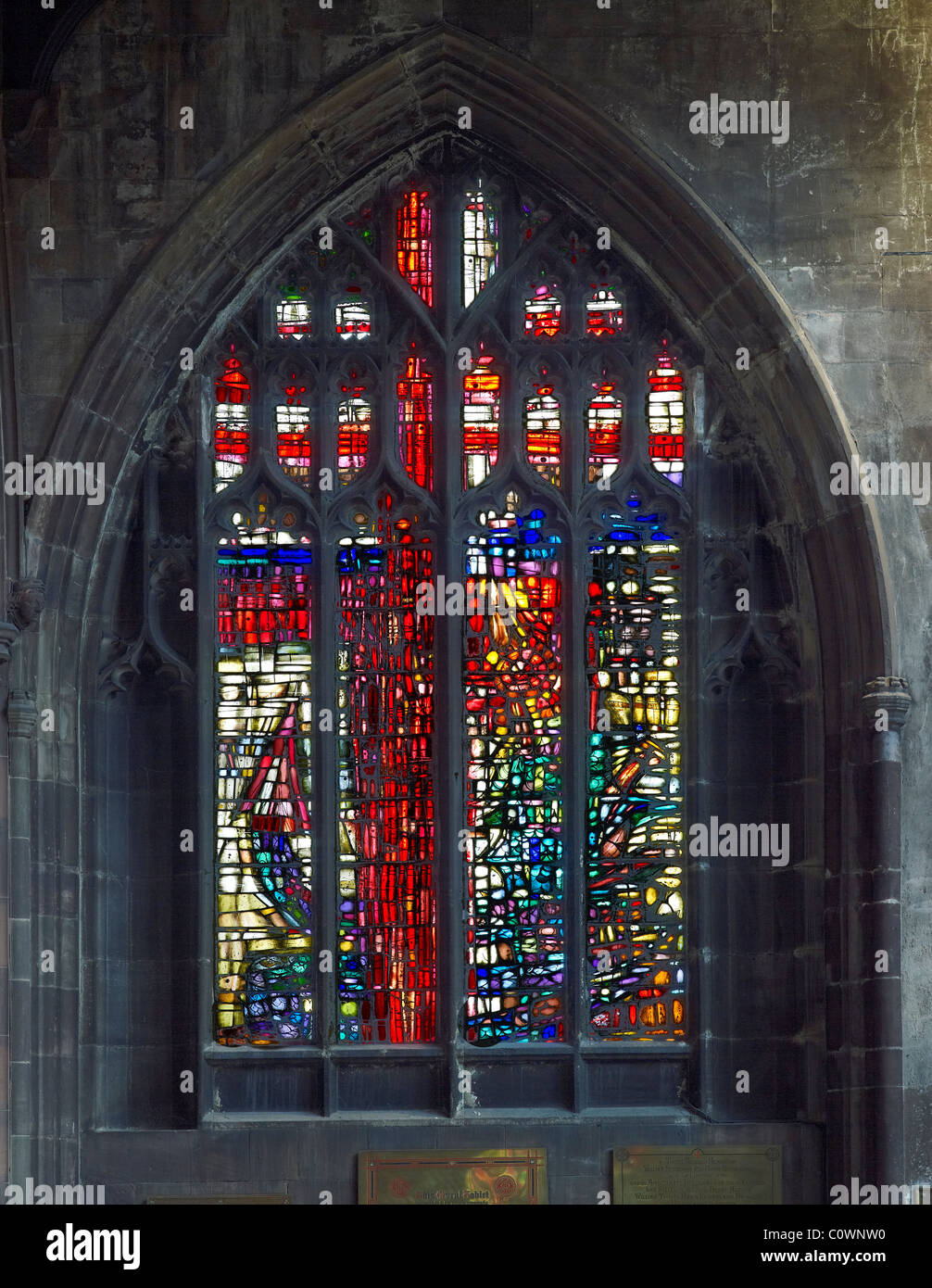 Catedral de Manchester St George ventana Foto de stock