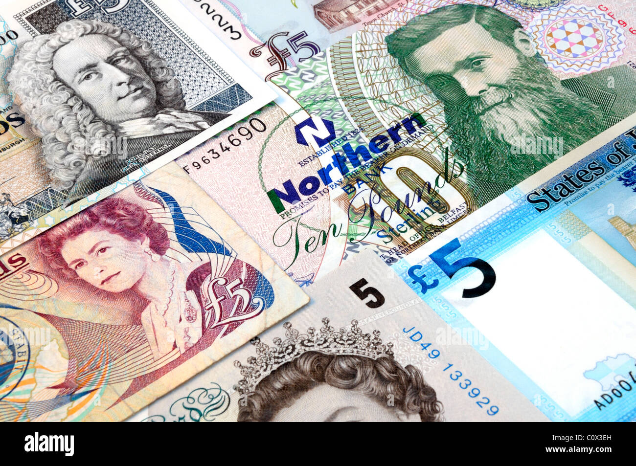 Reino Unido billetes de banco. Foto de stock