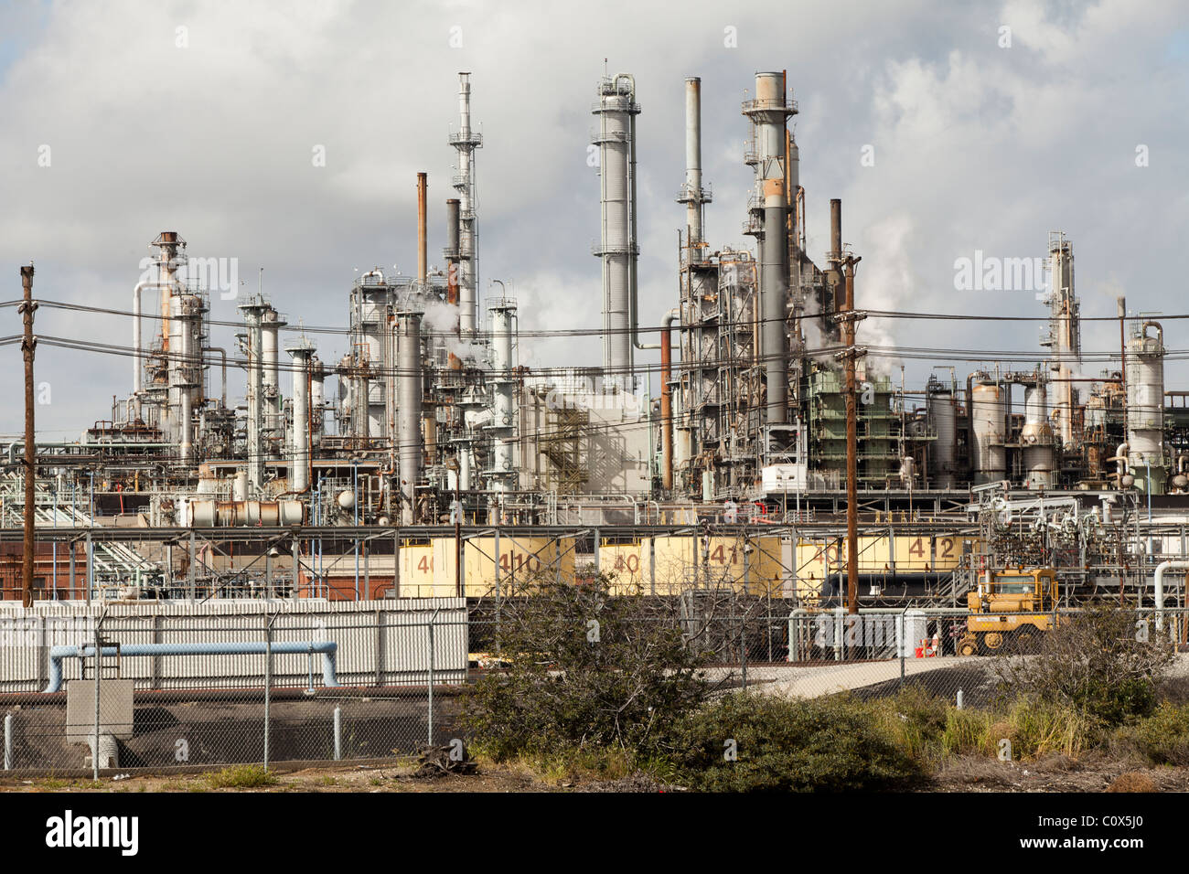 Conoco Phillips de refinería de petróleo en San Pedro, California Foto de stock