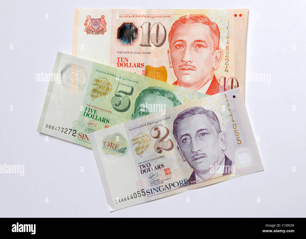 Billetes de dólar de Singapur Foto de stock