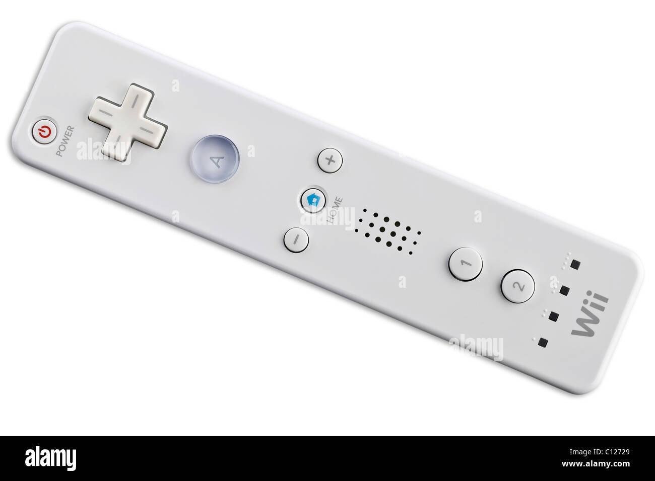 Control remoto de Wii, Wiimote, controlador de la consola Wii de Nintendo Foto de stock