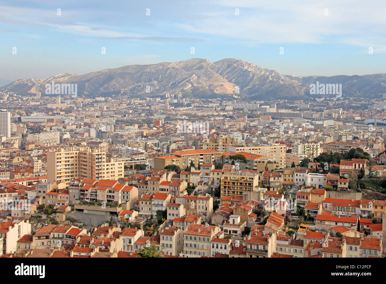Vista aérea de Marsella, Francia Foto de stock