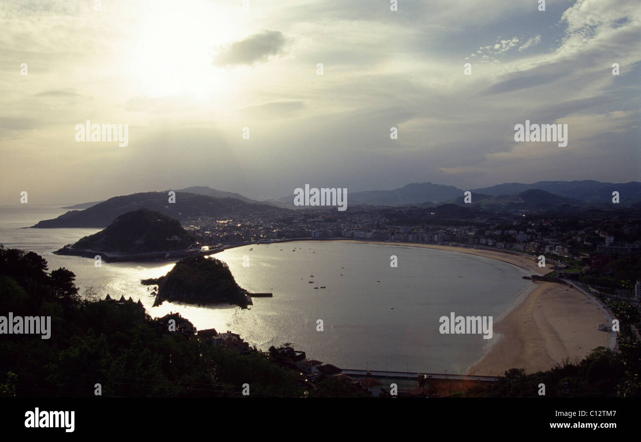 Vista desde el Monte Igeldo, San Sebastián (Donostia), País Vasco (Euskadi), Spanien Foto de stock