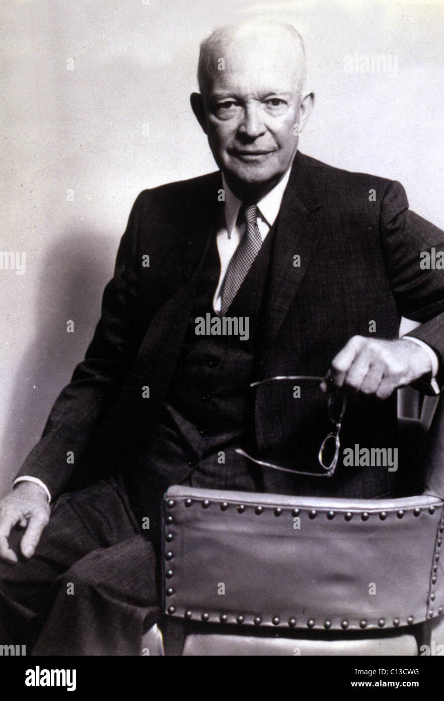 Retrato presidencial de Dwight D. Eisenhower, (Presidente de 1953 a 1961) Foto de stock