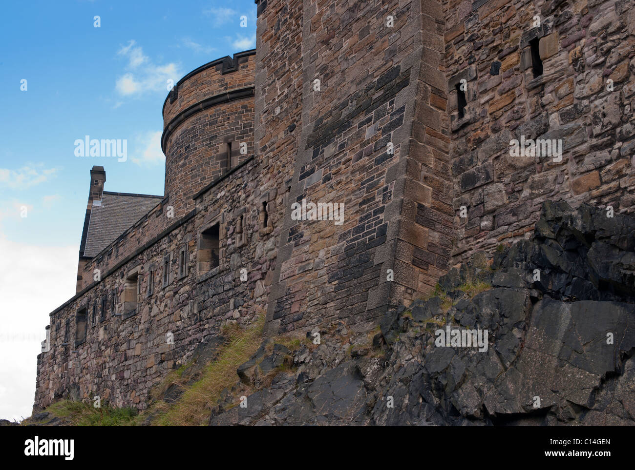 Muralla del Castillo Edimburgo Scotland Reino Unido Foto de stock