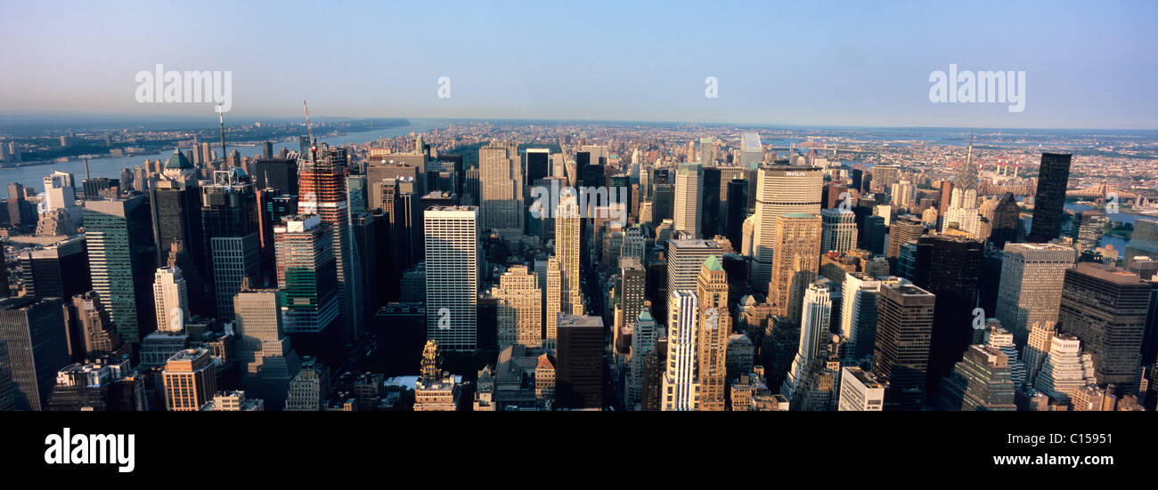 Vista panorámica de Manhattan, mirando al norte Foto de stock