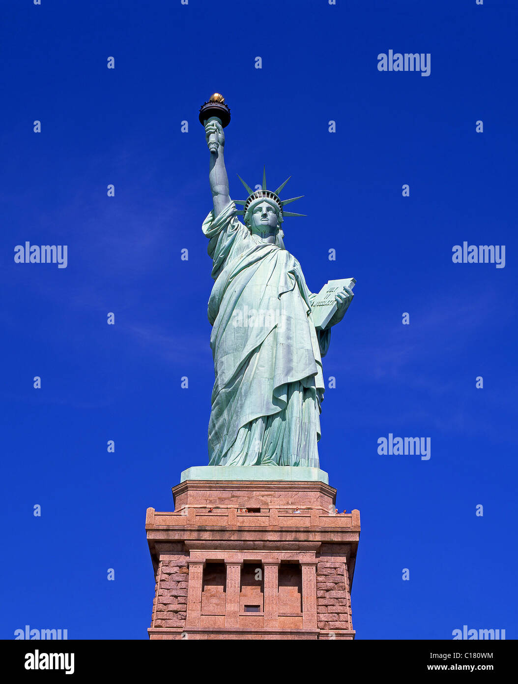 El Monumento Nacional de la estatua de la libertad, la isla de La Libertad, en Nueva York, Estado de Nueva York, Estados Unidos de América Foto de stock