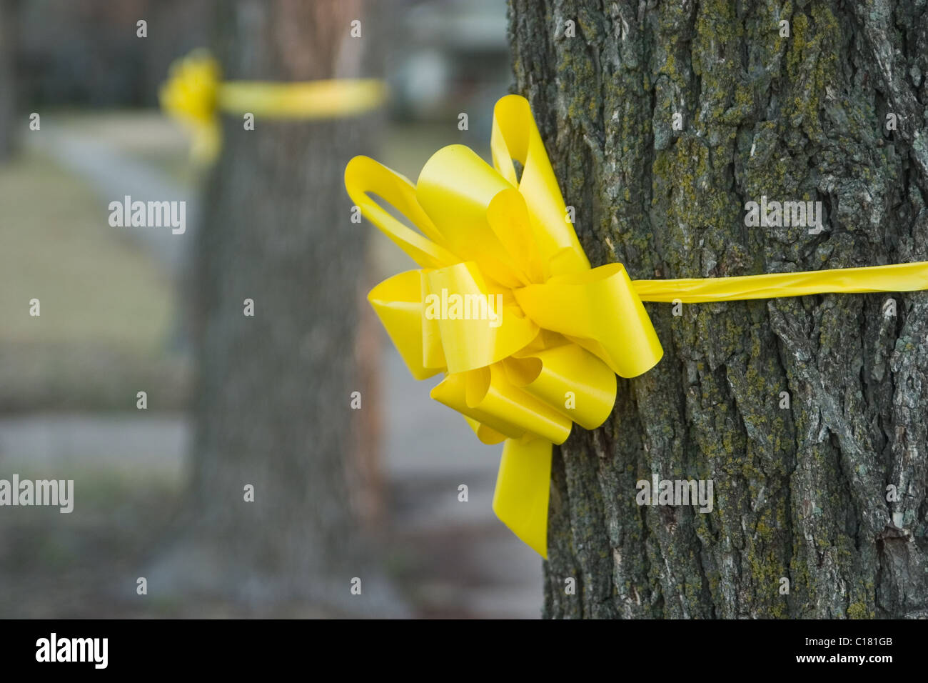 Atar una cinta amarilla fotografías e imágenes de alta resolución - Alamy