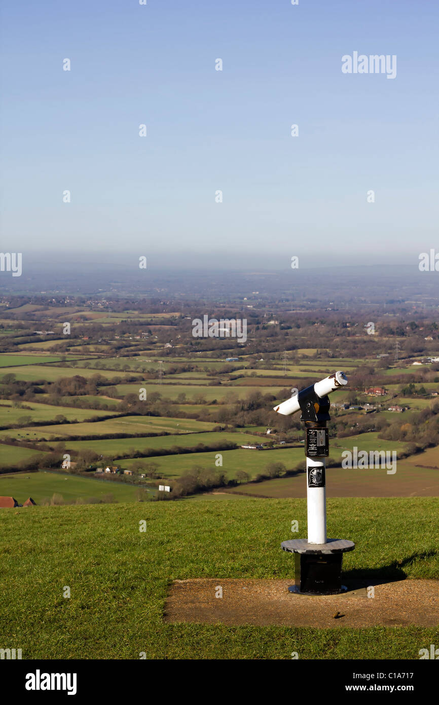 Una preciosa vista a través de la campiña inglesa de diablos Dyke, cerca de Brighton, en Sussex, UK Foto de stock