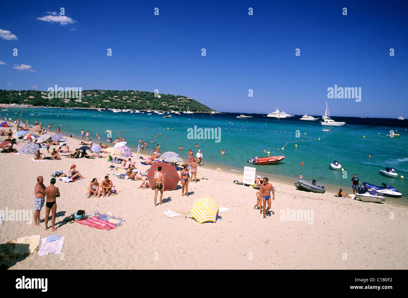 Francia Var Costa Azul Cerca De Saint Tropez Playa Pampelonne Fotografia De Stock Alamy