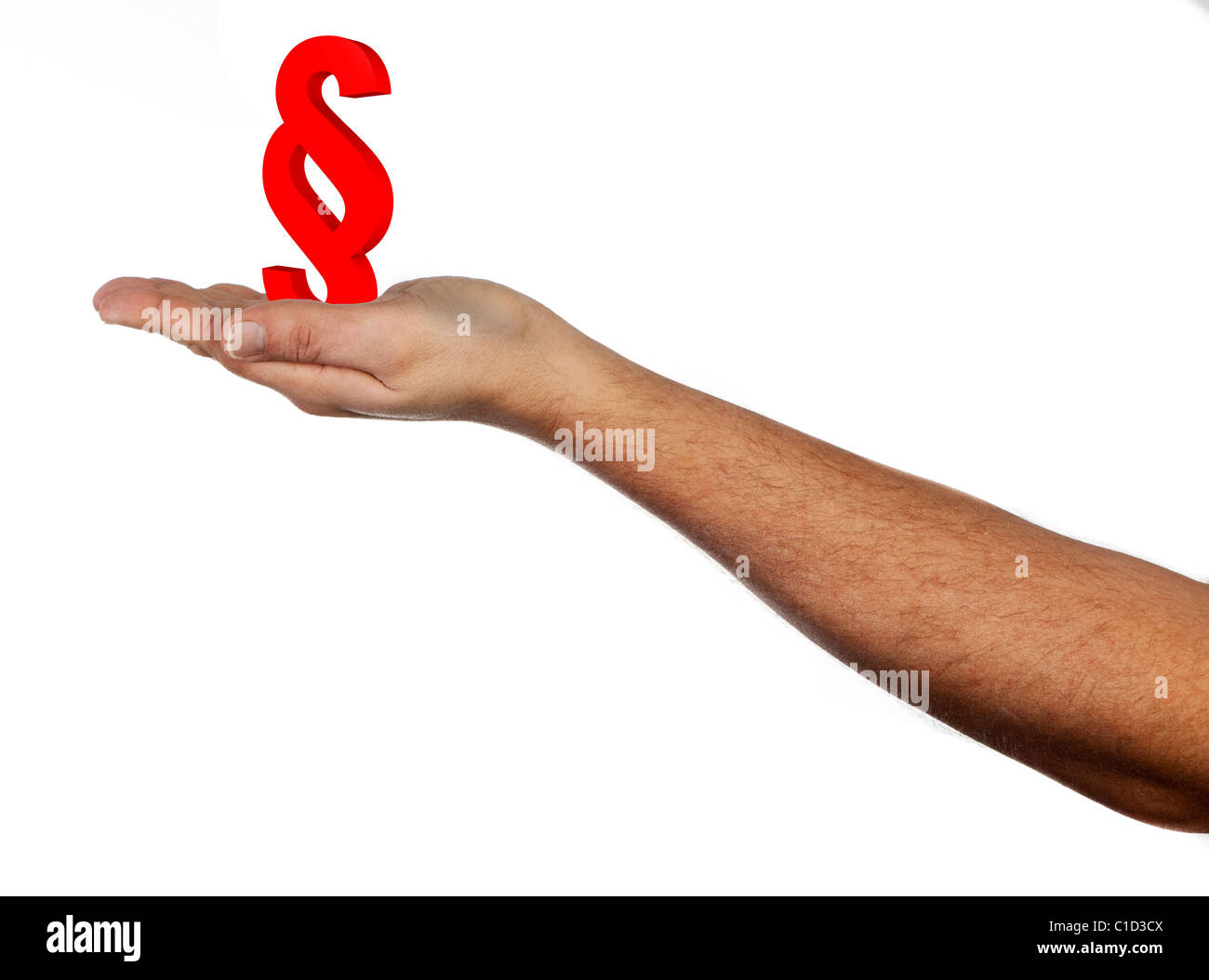 Párrafo firmar a mano aislado sobre fondo blanco. Foto de stock
