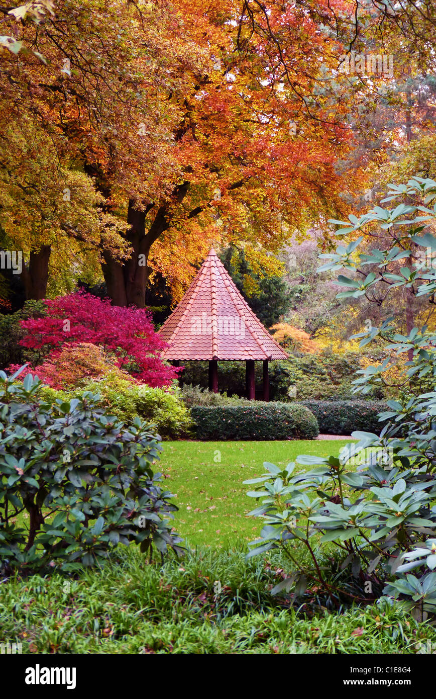 En el pabellón el parque Rhododendron, Bremen, Alemania Foto de stock