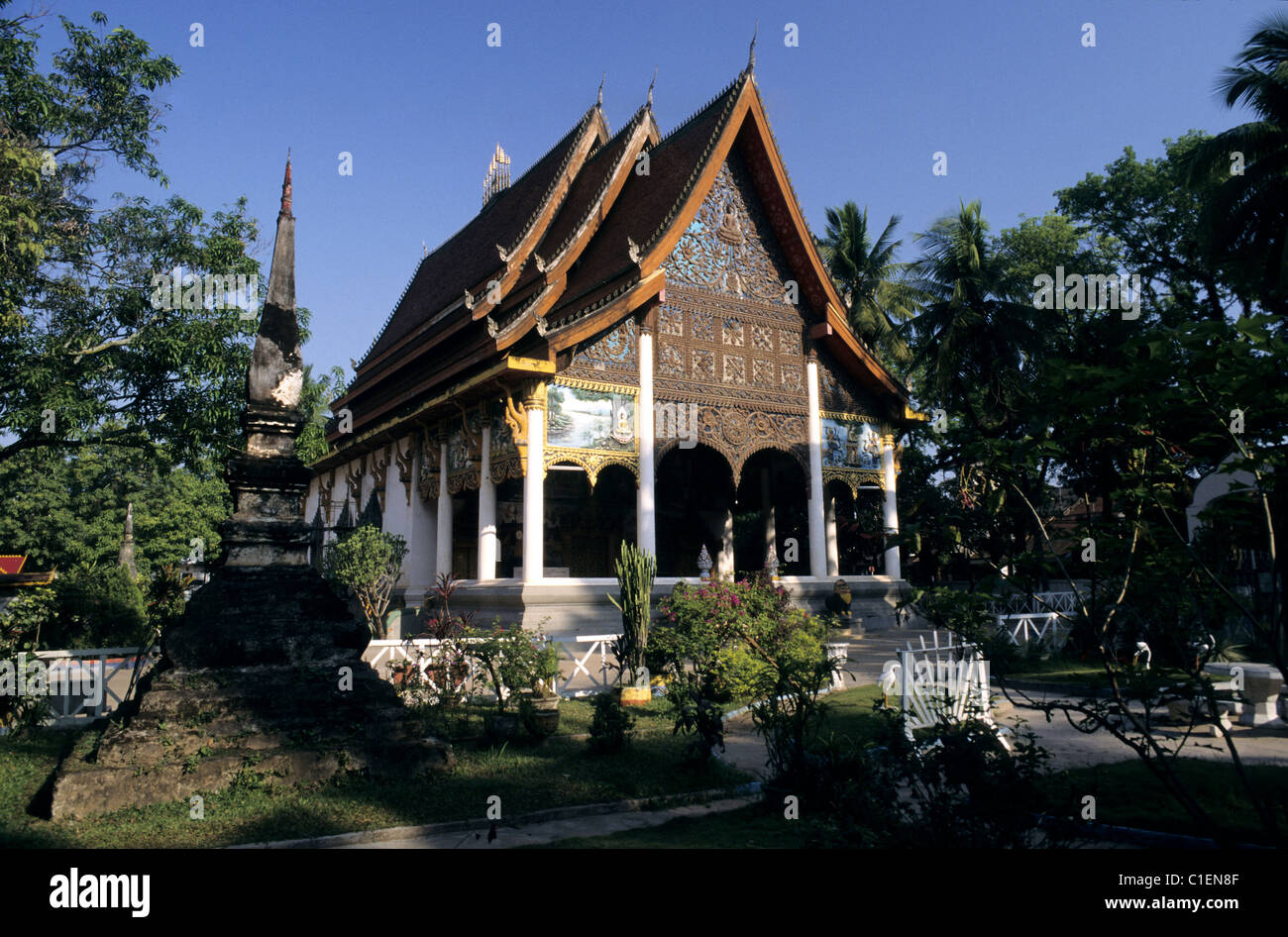 Laos, templo de Luang Prabang (Louang Bang Phra) Foto de stock